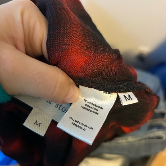 Cloth & Stone Red Plaid Tie Front Flannel Top - Picture 5 of 5